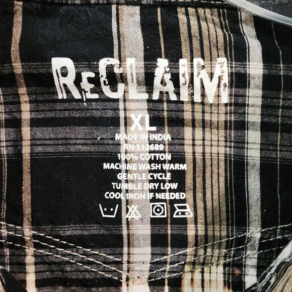 SOLD! But God Custom Upcycled Plaid Flannel Shirt, XL/2X - Picture 3 of 5